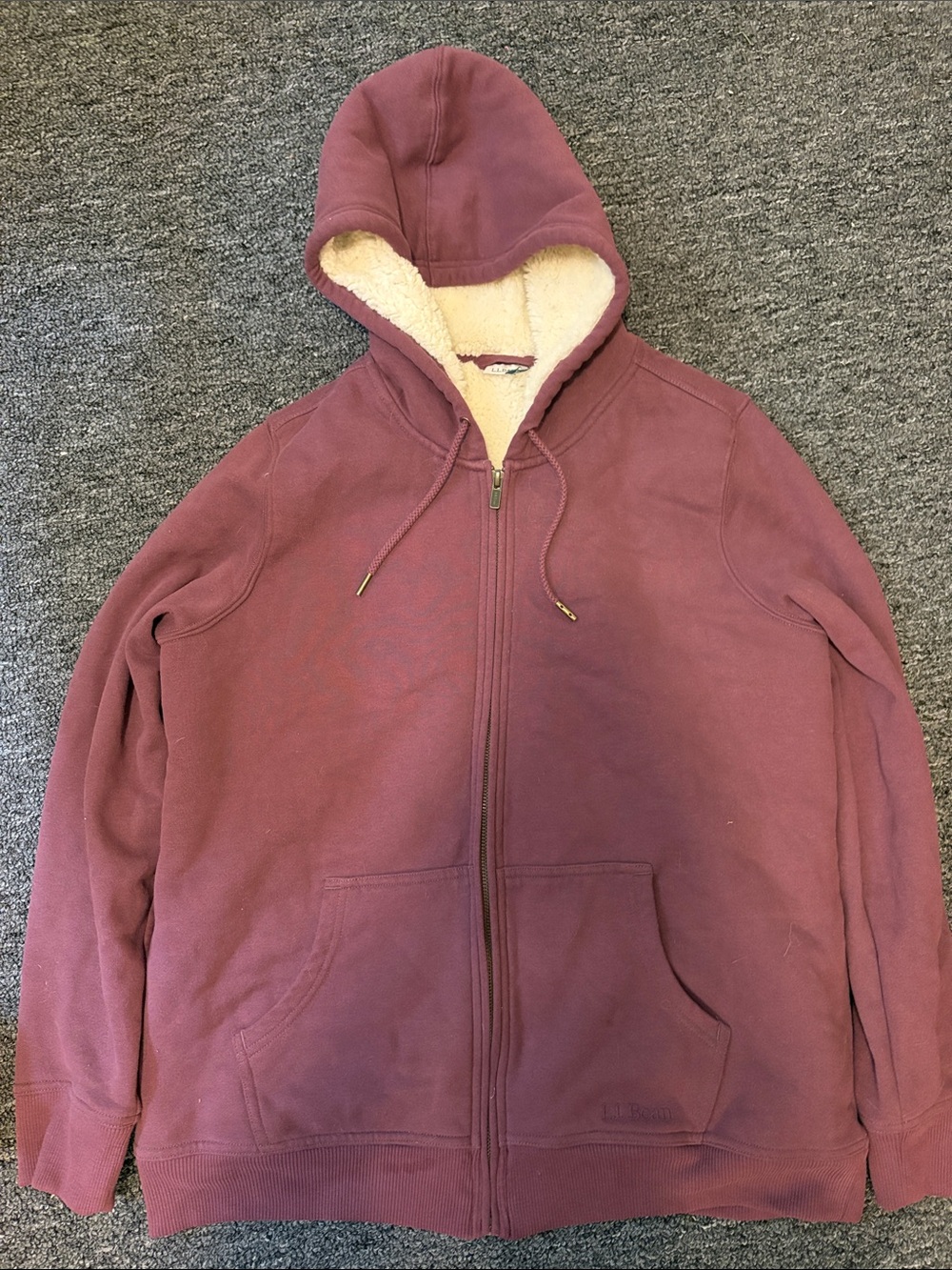 L.L. Bean Plum Sherpa-Lined Zip Hoodie